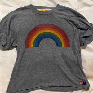 Aviator Nation Women’s Gray Rainbow T-Shirt M